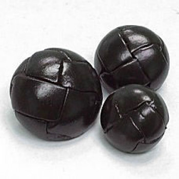L-1215 Dark Brown Braided Leather Button - 3 Sizes